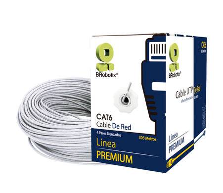 Bobina UTP - CAT6, 305 m, Interior, Blanco, CCA, en Caja Protectora, c/Tubo Despachador, Metreada, Ideal p/RED / CCTV, BROBOTIX 6006801 Bobina UTP - CAT6, 305 m, Interior, Blanco, CCA, en Caja Protectora, c/Tubo Despachador, Metreada, Ideal p/RED / CCTV, BROBOTIX 6006801